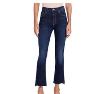 Mother The Insider Crop Step Fray Jeans Off Limits Dark Wash 26 1157-104 Womens
